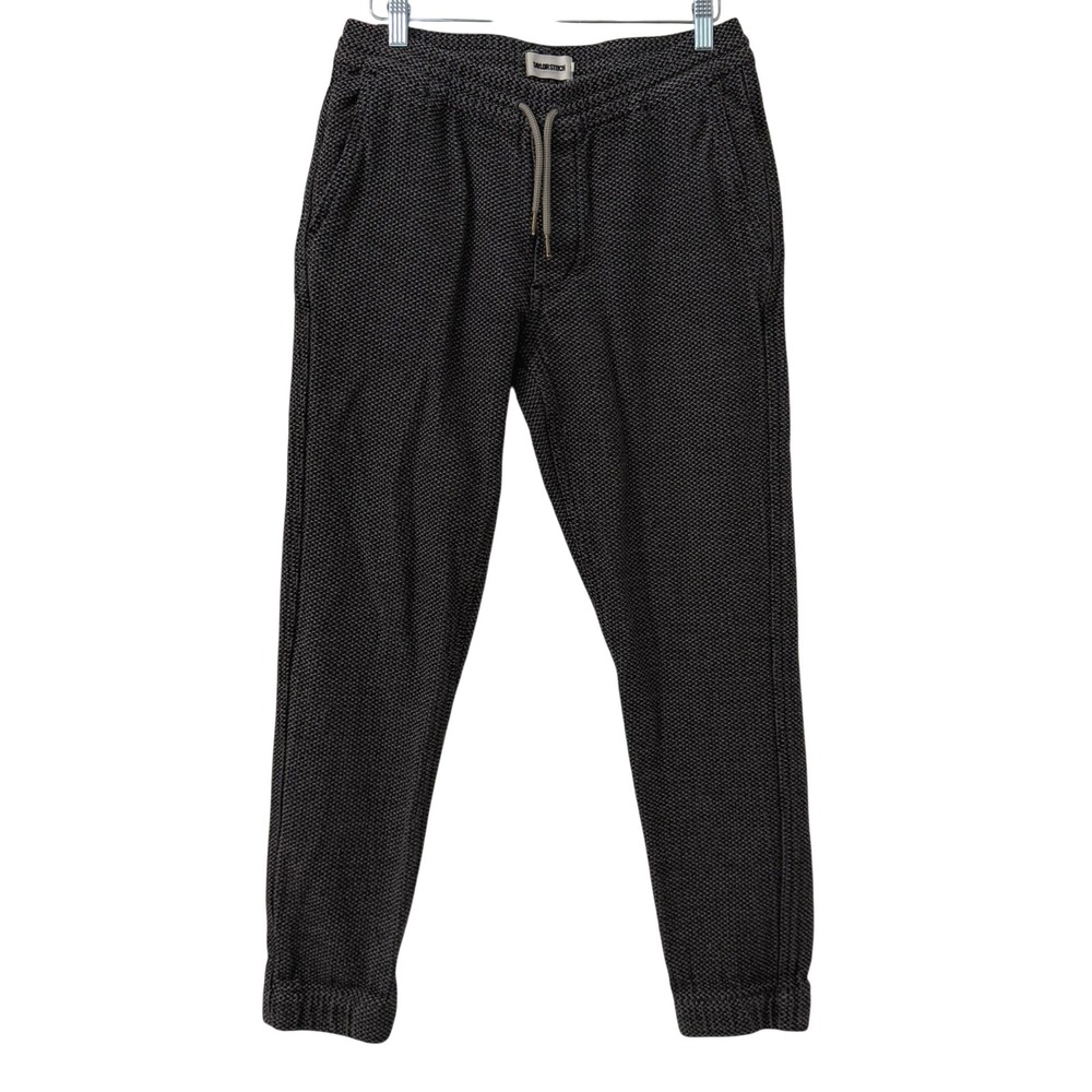 Taylor Stitch Mens Organic Cotton Textured Knit Joggers Charcoal Gray Small
